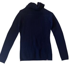 Patagonia Womens Navy Blue Textured Knit Cowl Neck Raglan Pullover Sweater